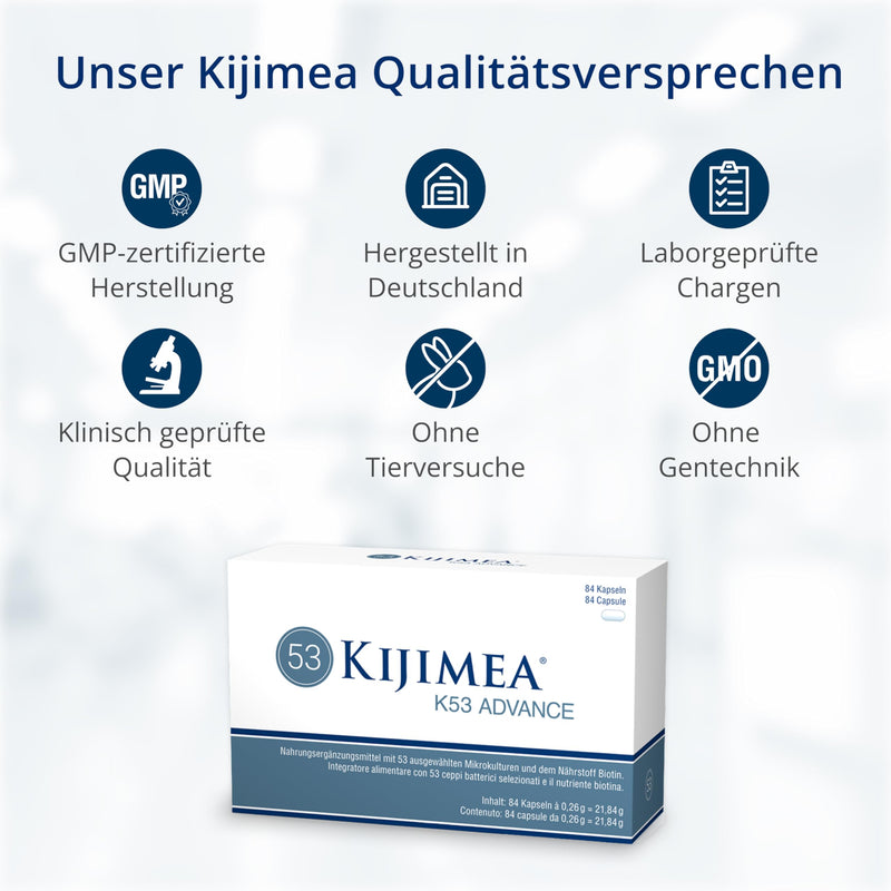 Kijimea® K53 Advance – intestinal bacteria capsules high dosage | 53 selected microculture strains from the intestinal flora | with biotin | >500 billion CFU per pack | lactose-free | gluten free - 28 capsules 28 pieces (pack of 1) - NewNest Australia