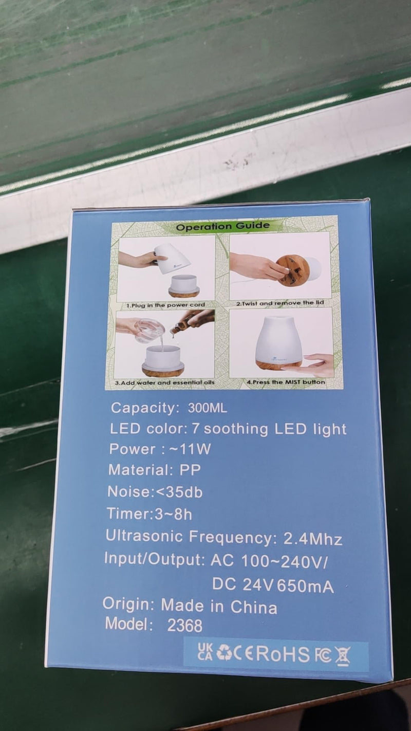 300ML Essential Oil Diffuser Remote Control Aromatherapy Diffuser Mist Humidifiers with 7 Color LED Lights and Waterless Auto Shut-Off for Bedroom Office House Kitchen Yoga - NewNest Australia