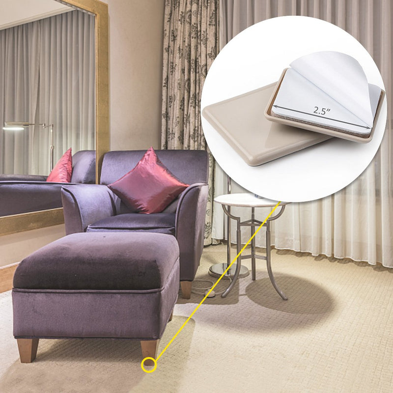 16 Pack Self-Stick Furniture Sliders 2-1/2" Heavy Duty Adhesive Furniture Table Desk Chair Movers for Carpet Furniture Sliders Carpet Moving Sliders Furniture Moving Pads Furniture Glides - NewNest Australia