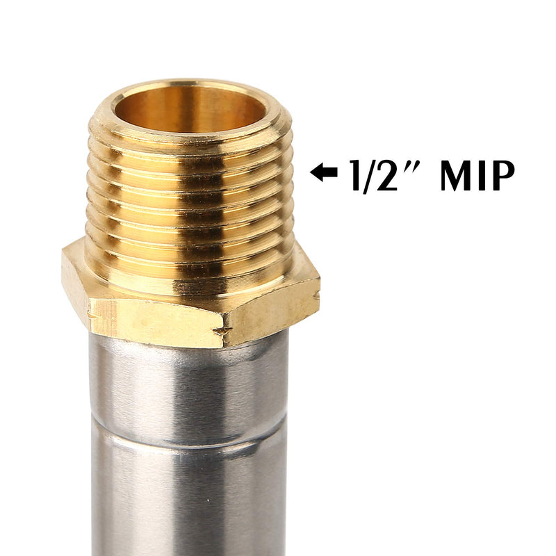 Solimeta Water Hammer Arrestor 1/2"MIP Thread, Stainless Steel Body and Lead-Free Solid Brass Connection 1/2" MIP stainless steel body - NewNest Australia