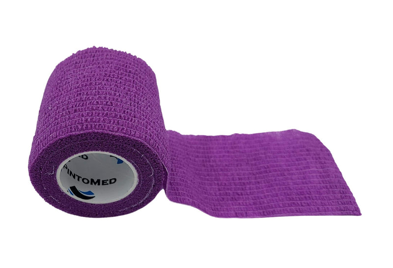 Pintomed Self-Adhesive Stretched Bandage - 6 X Purple Bandages Rolls - 5 Cm X 4.5 M Cohesive Bandage Bandage Fixation Bandage Self-Adhesive Health Plaster Sports Tape Piece For Wrist Leg Arm Vet Wrap - NewNest Australia