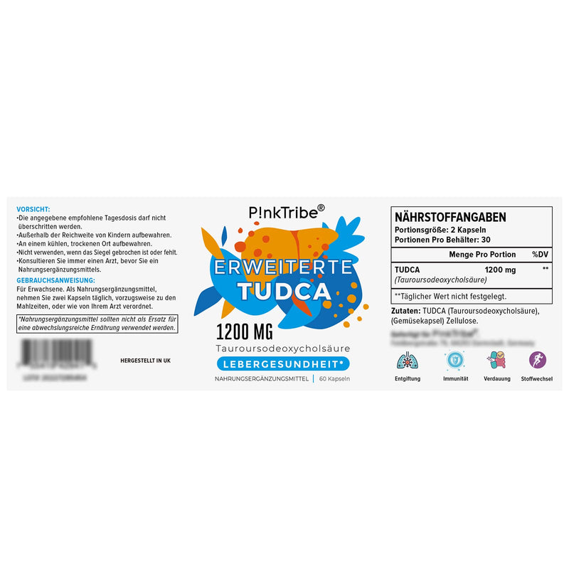 TUDCA Supplement 1200mg per serving, 60 capsules, Ultra Strength Tauroursodeoxycholic Acid, first-class quality 60 pieces (pack of 1) - NewNest Australia