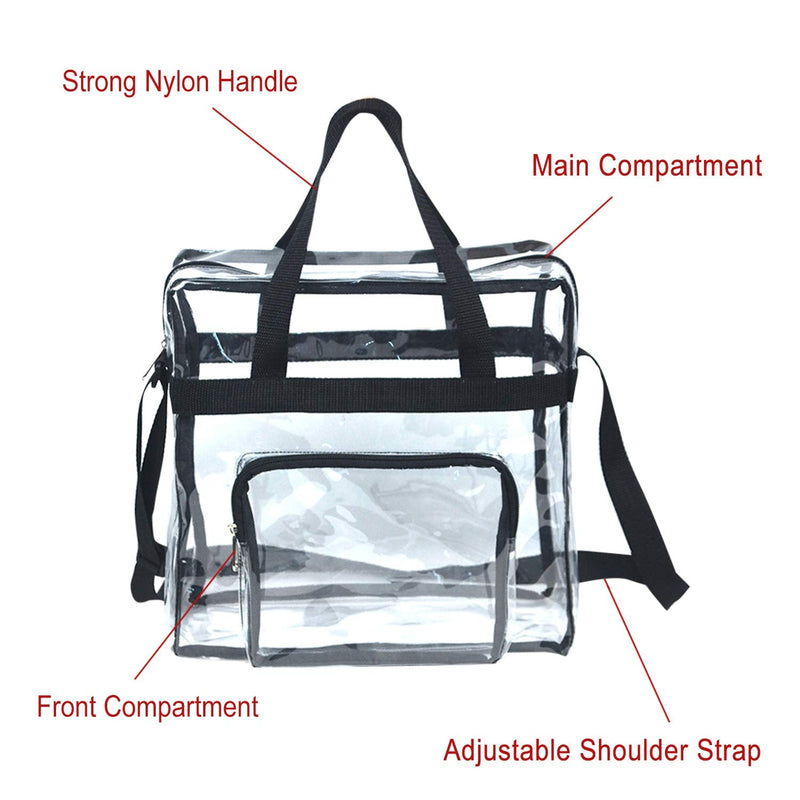 SARVERTIC Clear Tote Bag Transparent Bag Large Toiletry Bag Clear Crossbody Bag with Adjustable Shoulder Strap and Zipper Closure, Perfect for Stadium, Work, Sports Games, Concert - NewNest Australia