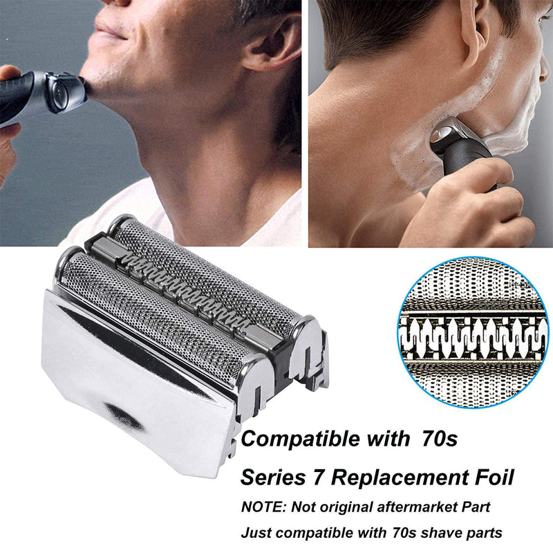 70s Shaver Replacement Foil & Cutter for Compatible with Braun Shaver Replacement Part, Series 7 Replacement Foil for Compatible with Braun 70s 70B Cassette,with Free Clean Brush (Silver) - NewNest Australia