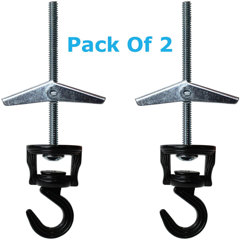 NewNest Australia - Swivel Hook Hangers, Multi-functional for Hanging, Screws and Anchors Included, Tools Needed, 2 Sets Per Pack Black 