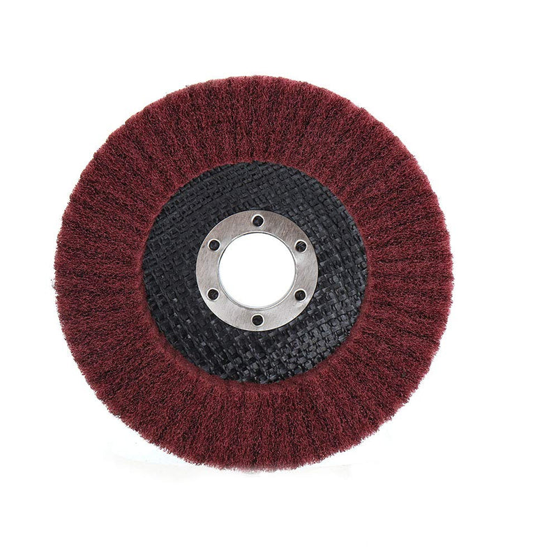 KUOFU 4-1/2 inch 5 Pcs Nylon Fiber Flap Wheel Polishing Buffing Disc,Scouring Pad Buffing Wheel Polishing Grinding Tool for Angle Grinder,Grit 320 Red 7/8” Hole grit 320 - NewNest Australia