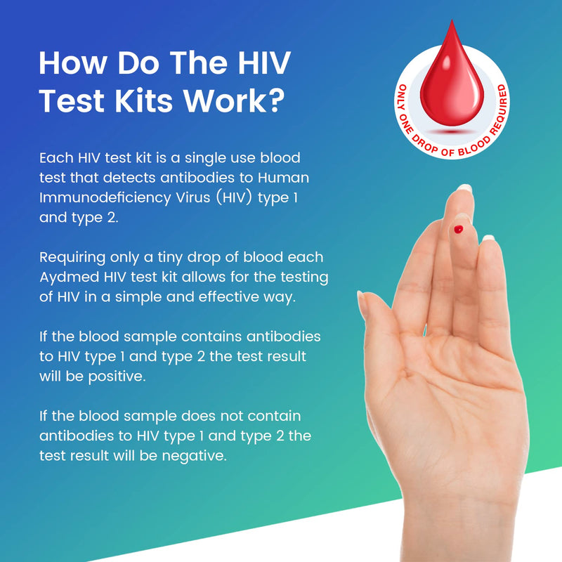 2 x Professional HIV test for home | HIV-1 & HIV-2 rapid test | 100% sensitivity level | 99.79% accuracy level | Test the blood for antibodies to HIV - NewNest Australia