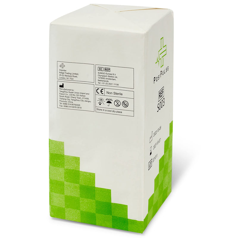 Posi Pulse 10cm x 10cm, 200ct Non-Sterile Gauze Swabs - 4 Ply Non-Woven Blend of Soft Strong Smooth Viscose/Polyester, 30g, Latex Free, CE Certified, White for Wound Dressing, Cleaning, Absorption - NewNest Australia
