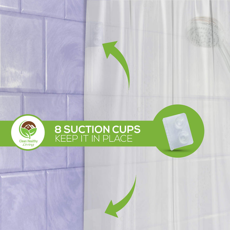 Heavy Duty PEVA Frost Shower Curtain Liner with Magnets & Suction Cups - 70 X 72 in. Long - NewNest Australia