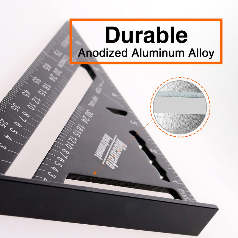 Mecurate Rafter Square, 7 inch Triangle Carpenter Square Die-cast Aluminum Alloy for Woodworking and Carpentry (7 inch) - NewNest Australia