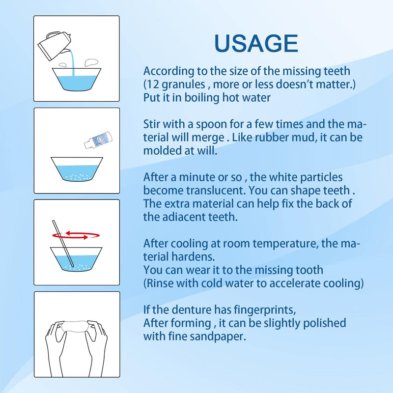 Tooth Repair Granules, Temporary Dentures, Temporary Tooth Repair Kit, Instant Veneers Dentures, Vampire Fake Dentures for Fixing the Filling of a Missing Broken Tooth Tooth Repair Granules - NewNest Australia