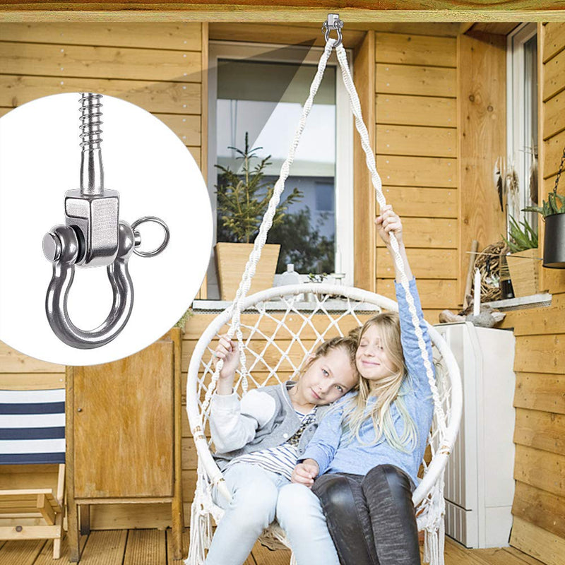 BeneLabel Set of 2 Permanent Antirust Stainless Steel 304 Screw Bracket Heavy Duty Swing Hanger 1800LB Capacity, Indoor Outdoor Playground Yoga Hammock Chair Sandbag Punching Bag, Hardware Swing Sets - NewNest Australia