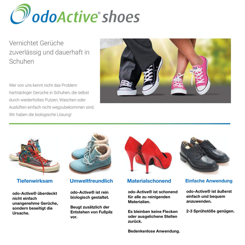 odoActive - Shoe Odor Eliminator - Permanent Odor Remover - Microbiological - Fresh Shoes & Healthy Feet - Multiple Awards - Shoe Deodorant Spray (1) 1 - NewNest Australia