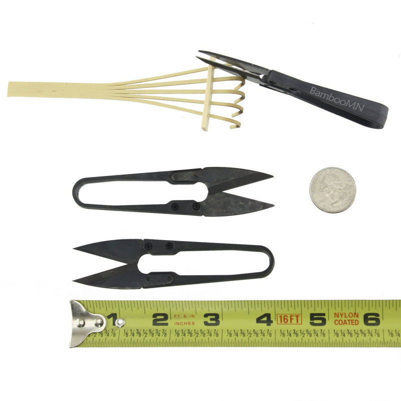 BambooMN Bonsai Tree Pruning Trimming Starter Tool Kit - Leaf Trimmers (Set of 3) and Bamboo Rake Black w/Rake - NewNest Australia