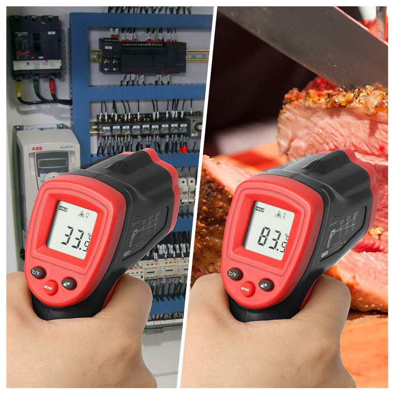 Eventek Infrared Thermometer, -50°C~550°C (-58°F~1022°F) IR Laser Thermometer, Non-Contact Digital Temperature Gun for Kitchen Cooking,BBQ,Chocolate,Pizza,Industrial Red/Black【Non-Body use】 ET312,-50°C~550°C (-58°F~1022°F) - NewNest Australia