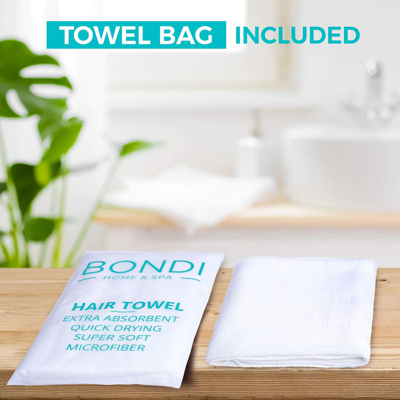 NewNest Australia - Bondi Home & Spa Microfiber Hair Towel for Women – Super Absorbent, Fast Drying, Large & Soft, 42 x 22 Inches, for Long or Curly Hair 