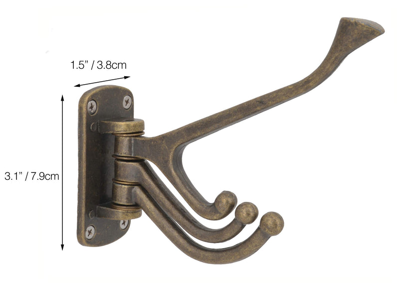 NewNest Australia - Rustic Coat Hook Zinc Alloy Wall Mounted Multifunctional Foldable Decoration Robe Hook Swivel Hook (Antique Bronze) by OVOV Antique Bronze 