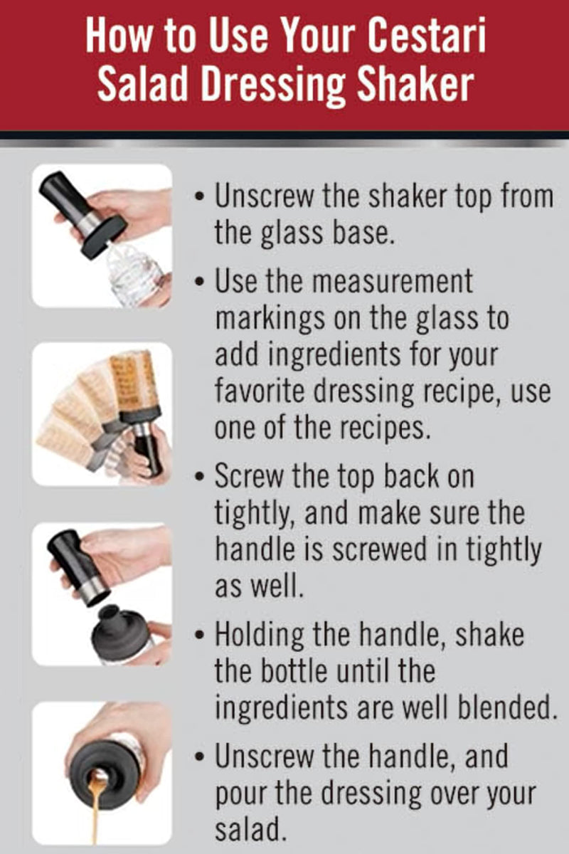 Glass Salad Dressing Bottle: Premium Borosilicate Salad Dressing Shaker with Mixer Insert  Leak Proof Salad Dressing Blender and Dispenser with Measurements and Recipes  Reusable Vinaigrette Cruet Black - NewNest Australia