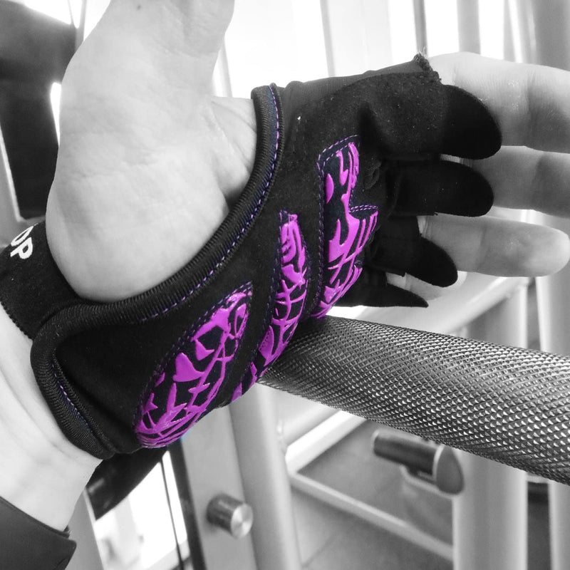 RUNTOP Workout Grip Gloves Cross Training WODS Fitness Gym Yoga Exercise Weight Lifting Powerlifting Bodybuilding Hand Palm Protect Men Women Pink (New Version) Small - NewNest Australia