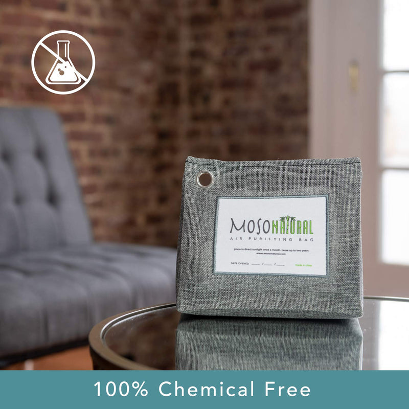 MOSO NATURAL: The Original Air Purifying Bag. 300g Stand Up Design. For Closets, Bathrooms, Pet Areas. An Unscented, Chemical-Free Odor Eliminator (Charcoal) 1 Pack - NewNest Australia