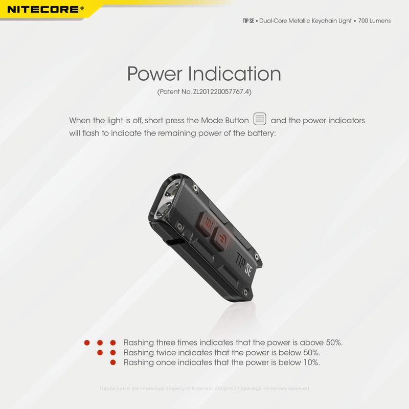 Nitecore Tip SE Black 700 Lumen USB-C Rechargeable EDC Keychain Flashlight with Lumentac Charging Cable - NewNest Australia