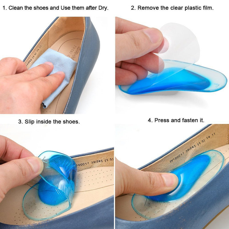 Pedimend Medicated Silica Gel Flat Foot Arch Support Insoles Plantar Fasciitis Relief Fallen Arches Heel Metatarsal Pads Morton Neuroma Orthopedic Care Shock Absorbers Reduce Stress & Pain - NewNest Australia