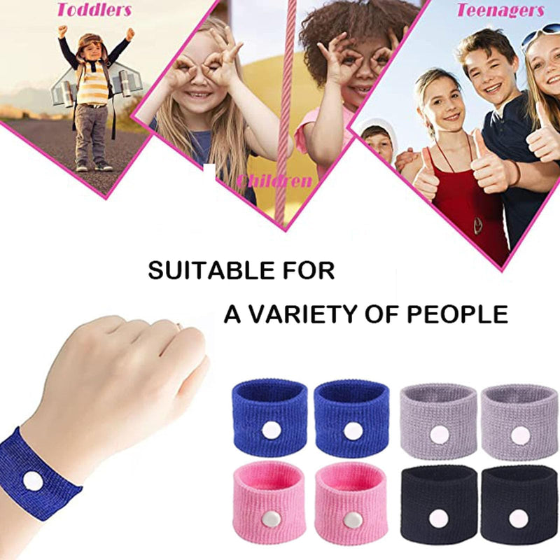 8Pcs Motion Travel Sickness Bands,Motion Sickness Bands,Travel Sickness Relief Wristbands Anti-Nausea Acupressure Wristband Dizziness Pregnant for Car Travel Sea Morning Sickness. - NewNest Australia