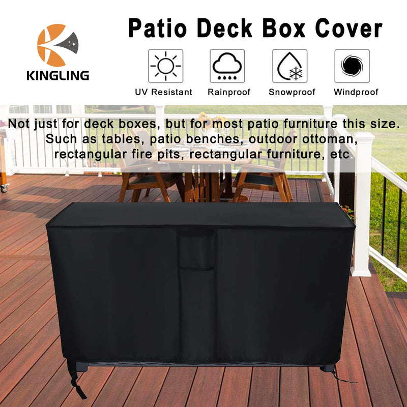 Kingling Deck Box Cover, Outdoor Storage Box Cover Waterproof, Outside Storage Bench Deck Boxes Covers Black (46" L x 18" W x 23" H) 46" L x 18" W x 23" H - NewNest Australia