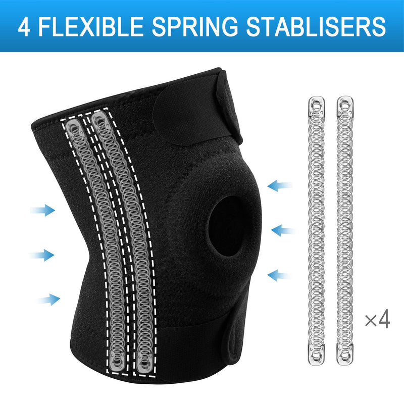 AVIDDA Knee Supports, Open Patella Knee Brace for Men Women, Neoprene Knee Braces for Joint Pain, Sports, Walking, Running, Black Large (18.5" to 22.5") Size M-XL: 18.5" to 22.5" - NewNest Australia