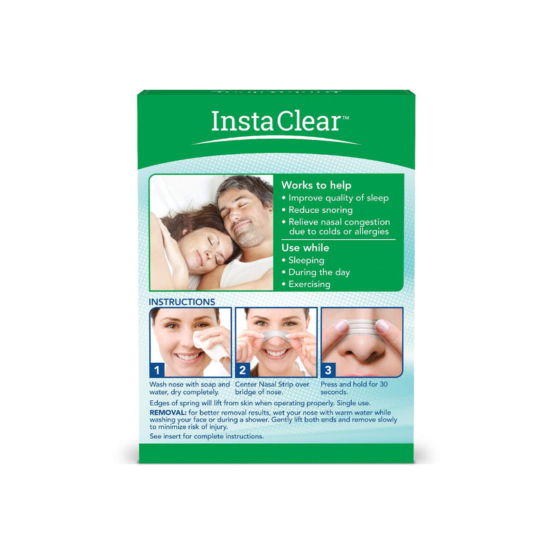 Instaclear Extra-Strength Nasal Breathing Strips Clear 50 ct | Works Instantly, Nasal Congestion Relief, Stops Snoring, Cold & Allergy Extra Strength Clear - NewNest Australia
