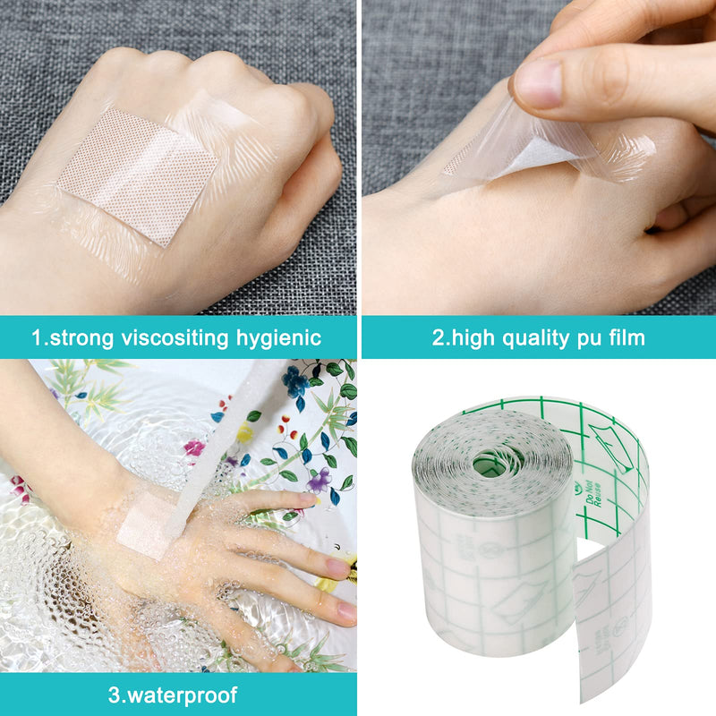 Waterproof Transparent Bandage Film Roll Adhesive Tape Medical Wound Tattoo Aftercare Waterproof Bandage Dressing Plaster Stretch Fixation Tape Anti-Allergic Self-Paste Swimming (1 roll) 1 roll - NewNest Australia