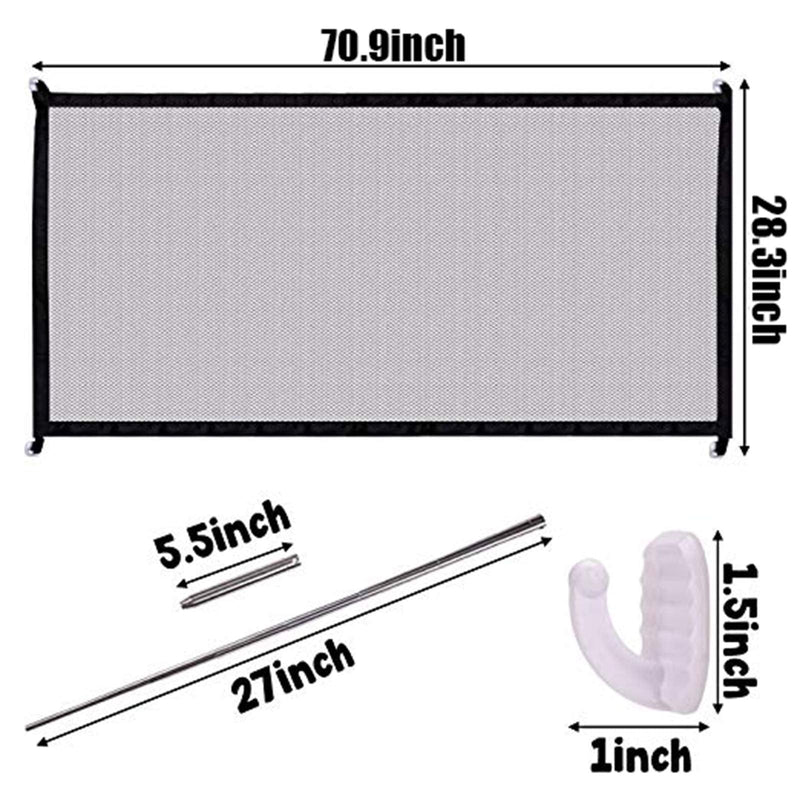 70.9"x28.3" Pet Gate,Baby Gate,Magic Gate Portable Folding mesh gate Safe Guard Isolated ，Indoor and Outdoor Safety Gate Install Anywhere (Black) - NewNest Australia