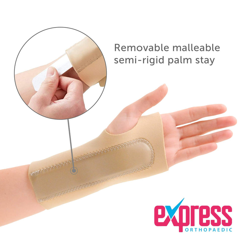 Express Orthopaedic® - Medically Approved Neoprene Wrist Support Splint With Palm Stay & Grip Tab Fastenings - Carpal Tunnel, RSI, Arthritis (MED - Wrist Circ:15-17cm, LEFT) MED - Wrist Circ:15-17cm - NewNest Australia