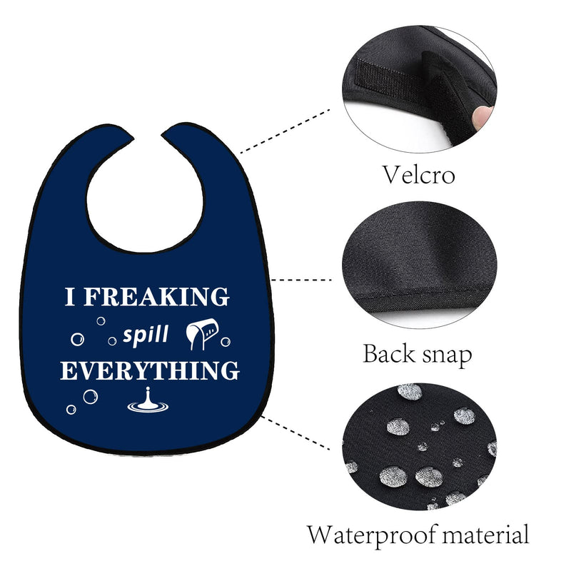 Creatcabin Word Bib Adult Elderly People Waterproof Washable Bib Reusable Dining Room Clothing Protection Food Men Women Hospital Bed Table 60 X 45 Cm I Spill All - NewNest Australia