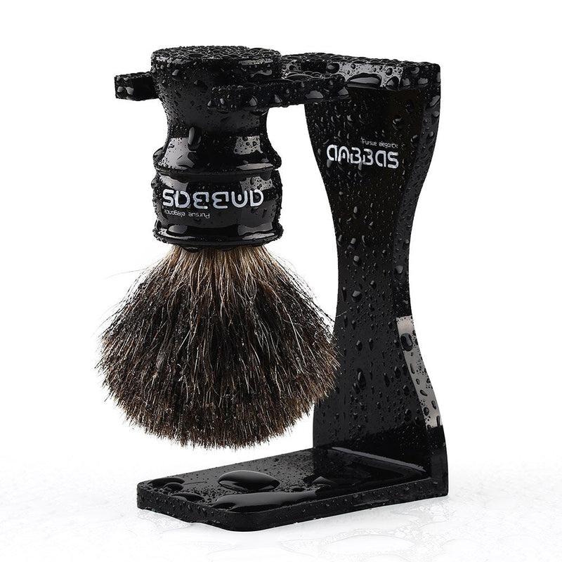 4in1 Shaving Set, Anbbas Black Badger Hair Shaving Brush Resin Handle and Acrylic Thicken Shaving Stand,Stainless Steel Shaving Bowl and Goat Milk Soap for Men Wet Shave Gift - NewNest Australia