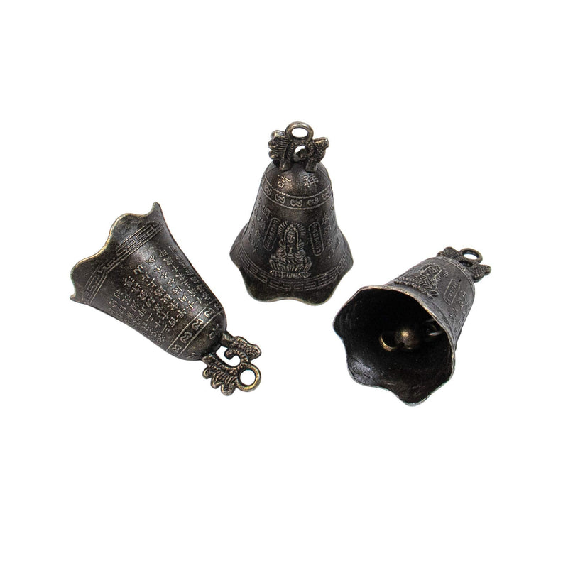 AUEAR, 10 Pack Antique Bronze Tinkle Bells Buddhism Wind Jingle Bells Charms Pendants for Craft Decor - NewNest Australia