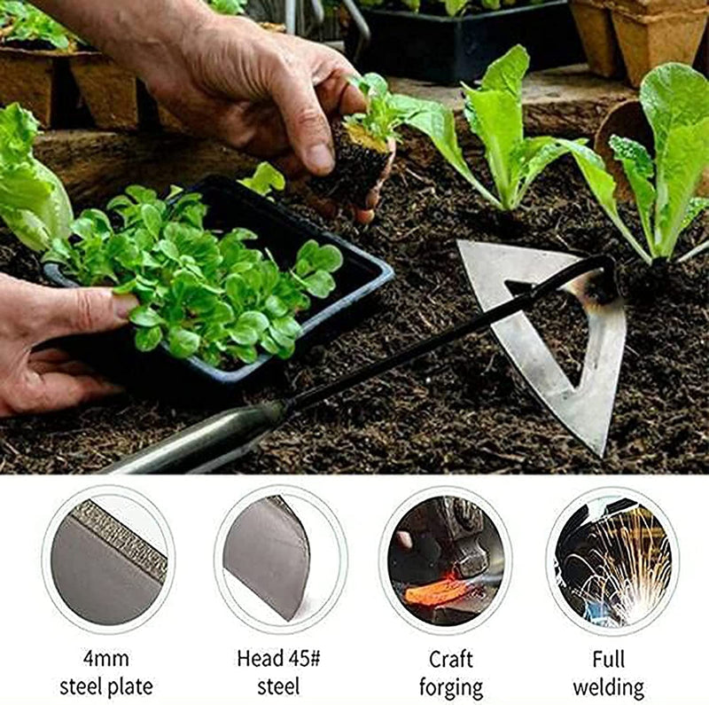 2Pcs Gardening Hand Tools Hoe, Durable All-Steel Hardened Hollow Hoe, Sharp Garden Edger Weeder,Hoe Garden Tool Hand Shovel Weed Puller Accessories for Backyard Weeding, Loosening, Farm Planting 2 pack - NewNest Australia