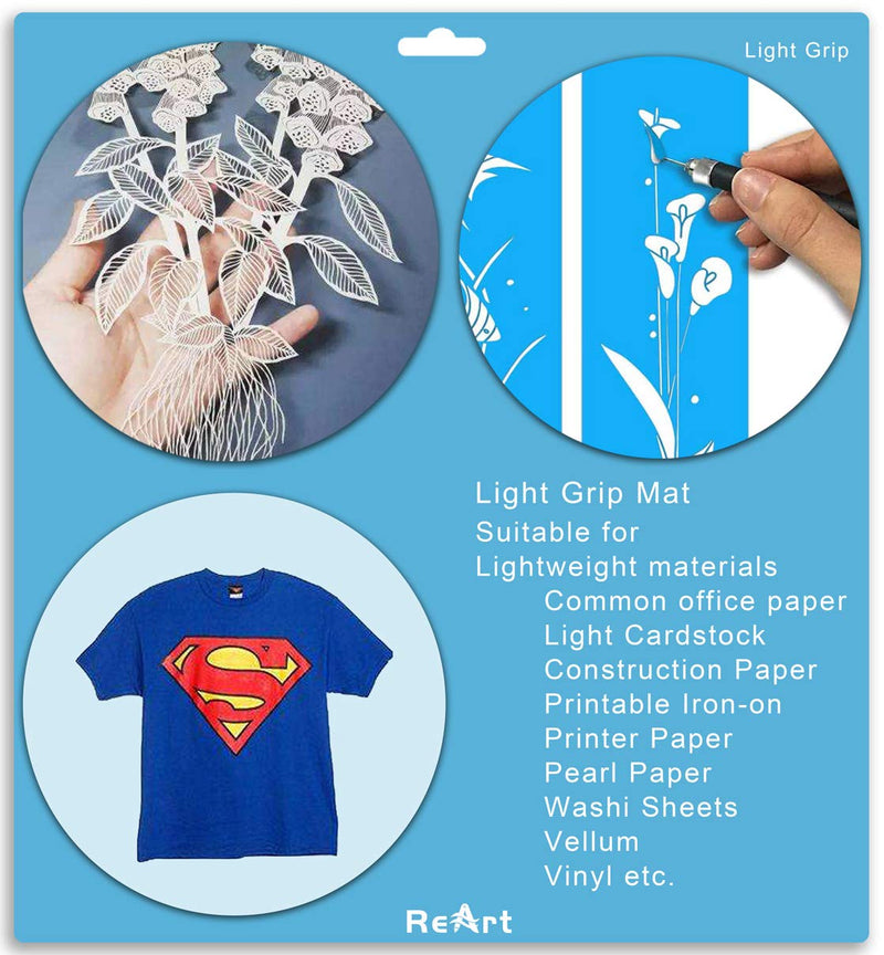 ReArt Cutting Mat Suit for Silhouette Cameo 3 Packs 12” x 12” - Light Grip Adhesive Cutting Mat Replacement Set Mats Vinyl Craft Light Grip 3P - NewNest Australia