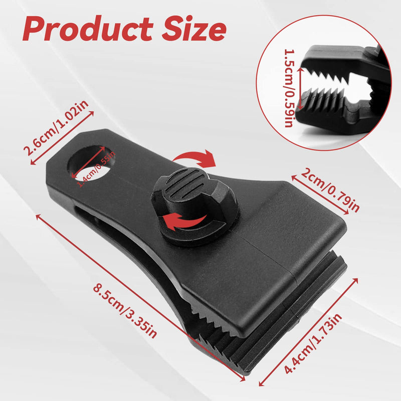 Upgrade Tarp Clips Heavy Duty Lock Grip Total 24 PCs Tarp Clamps Thumb Screw Tent Fasteners Clips with Ball Bungee Cords for Camping Awnings Caravan Canopies Car Swimming Pool Boat Cover Clips etc Big Heavy Duty Tarp Clips - NewNest Australia