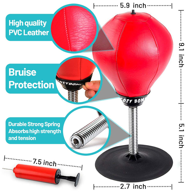 CozyBomB Free Standing Desktop Punching Bag - Stress Buster Relief with Stand - XMas Gift Boxing Punch Ball with Suction Cup to Reflex Strain and Tension Toys for Boys Father Kids Office Co-Worker - NewNest Australia