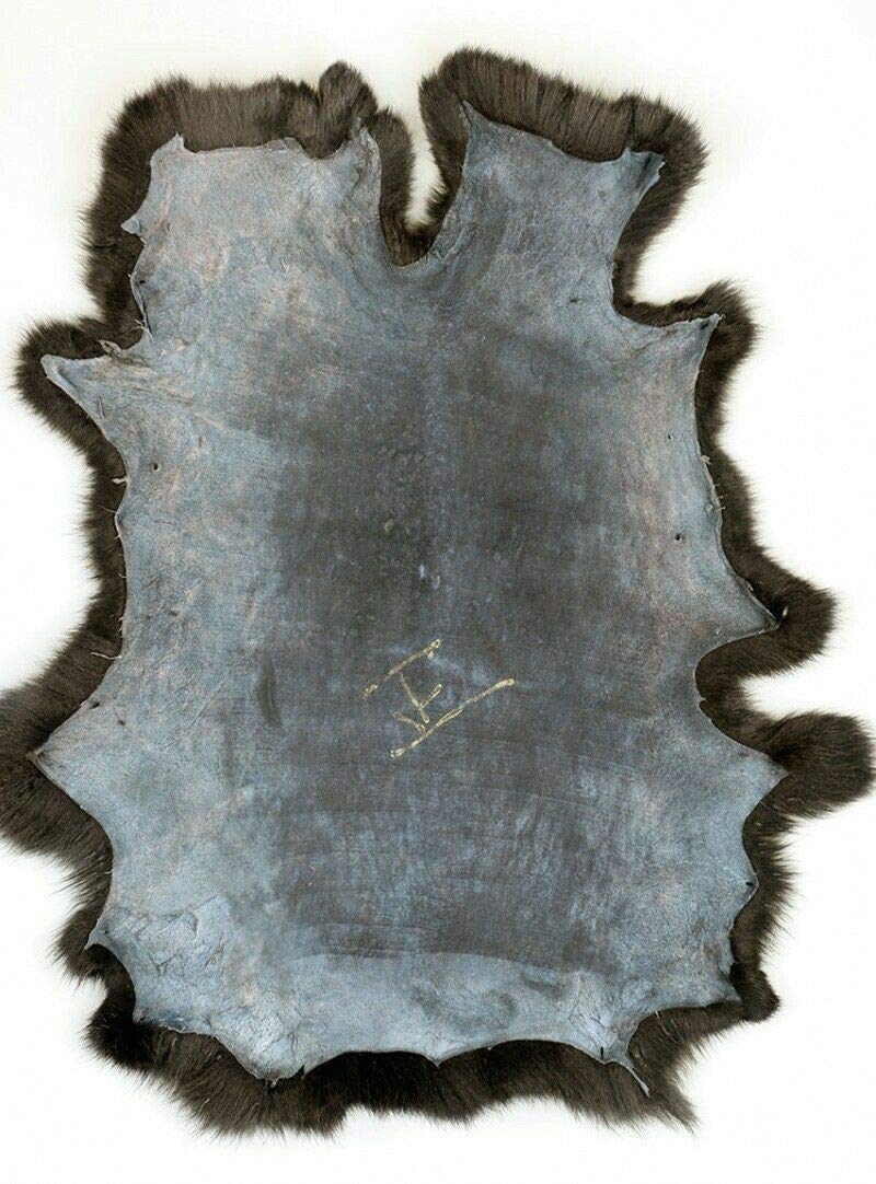 Dyed Tanned Rabbit Fur Pelt Hide - 10" by 12" Rabbit Pelt with Sewing Quality Leather (Black) ,2PACK Black - NewNest Australia