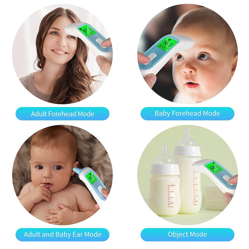Ear Thermometer for Baby, ELERA Infrared Thermometer with Automatic Switching Mode of Ear & Forehead, 1s Measurement, 4 Color Backlight Display with Fever Indicator - NewNest Australia