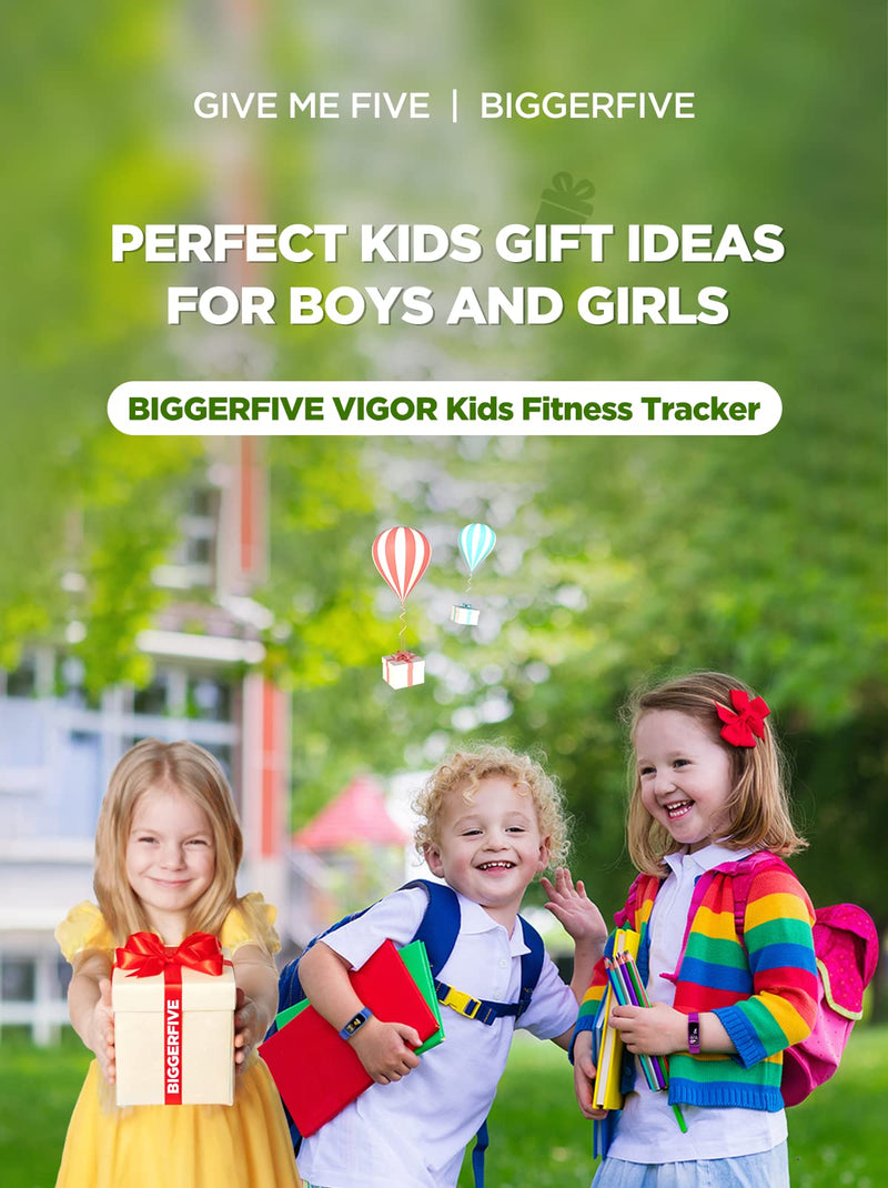 BIGGERFIVE Kids Fitness Tracker, IP68 Waterproof Activity Tracker, Heart Rate Monitor, Sleep Monitor, Pedometer, Calorie Counter, Alarm Clock, Fitness Watch for Girls and Boys Aged 5-15 Blue - NewNest Australia