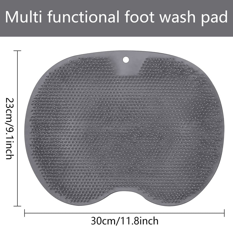 Shower Doormat, Foot Massage, Non-Slip Back Massage Pad, Shower Brush, Gaps Between Toes, Foot Cleaning Brush, Massager, Soothing And Relaxing Massage Pad (Grey) - NewNest Australia