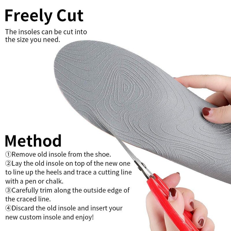 Full Length Metatarsal Arch Support Shock Absorption Orthotic Unisex Insoles for Flat Feet,Plantar Fasciitis,Relieve Foot Soreness,Suitable Athletic,Work Shoes(Size:UK-8,Length:10.63",Blue) UK-8-27CM--10.63" Blue - NewNest Australia