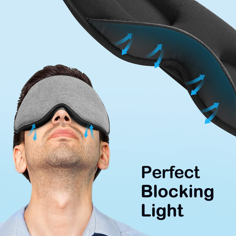 INNELO Cotton Sleep Eye Mask, Ultra Soft Skin-Friendly Natural Cotton Sleeping Eye Mask with Adjustable Strap, Comfortable Wearing, for Men,Women and Kids, for Travel, Nap Sleeping, Shift Work, Travel - NewNest Australia