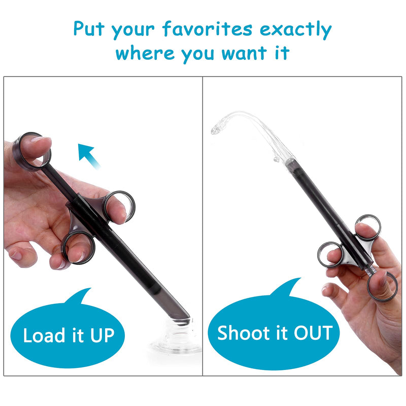 ANGCURE Lube Applicator Syringes, Lubricant Tube Shooter with Smooth Rounded Cap for Men, Women & Couples, Reusable, Easy Use & Clean [10ml Scales][Gray & Gray] - NewNest Australia