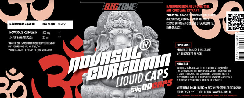 Big-Zone Curcumin Curcuma (turmeric) NovaSol® Curcumin Made in Germany | 90 liquid capsules - NewNest Australia