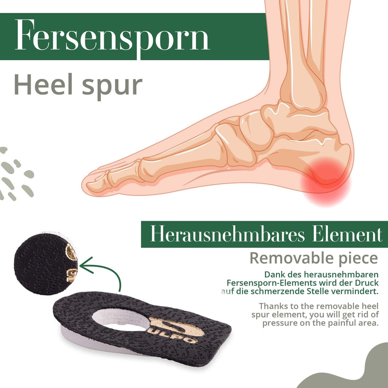 SULPO 2 pairs of heel spur heel cushions - insoles for shoes - heel spur insoles made of leather and latex foam - pain relief - Achilles tendon insoles - heel cushion for men and women black heel spur 35-41 - NewNest Australia