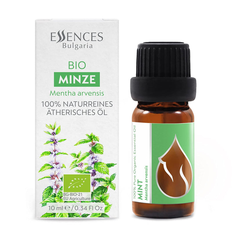 Essences Bulgaria Organic Japanese Mint Essential Oil 10 Ml | Mentha Arvensis | 100% Natural | Undiluted | Organic Certified | Top Quality From Family Business | No Genetic Engineering | Vegan - NewNest Australia